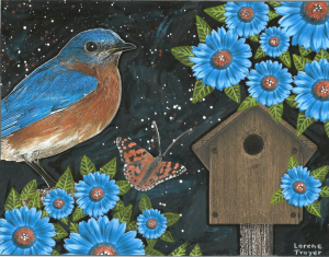 Mixed Media Art with Birds