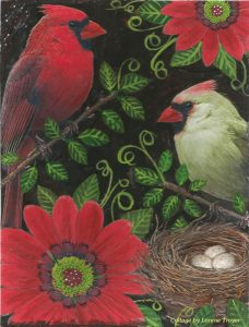 Mixed Media Art with Birds