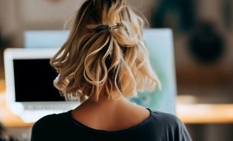 Woman Facing Laptop