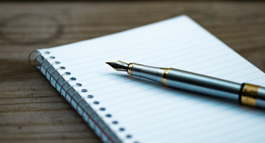 notebook and pen