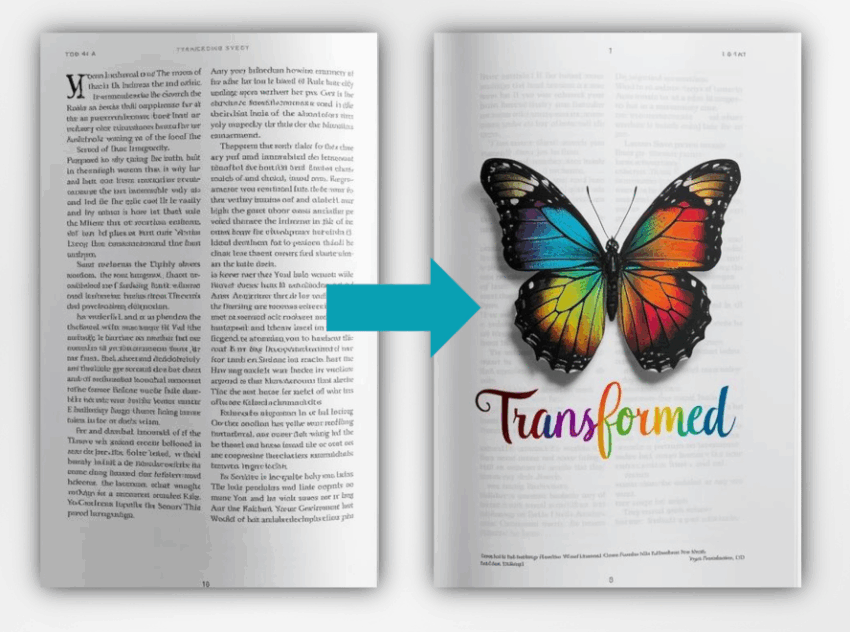 plain text to beautiful butterfly